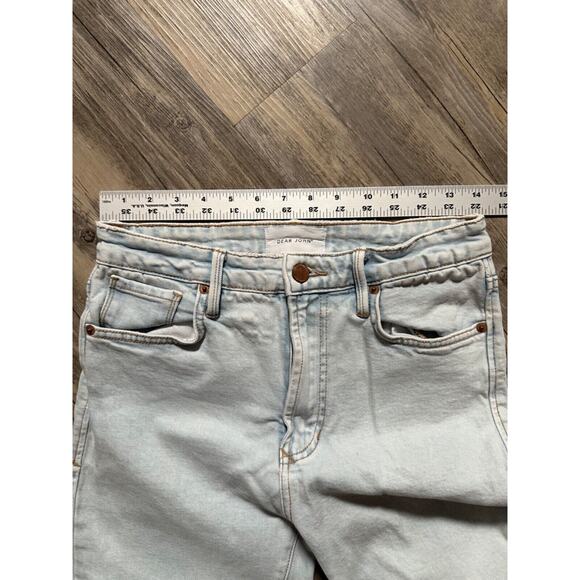Dear John Stella Super High Rise Cropped Slim Straight Jeans Lake Forest Size 26 - Picture 6 of 12